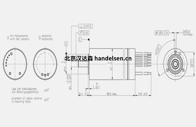 ECX TORQUE 22 L Ø22 mm，無刷，帶霍爾傳感器規格